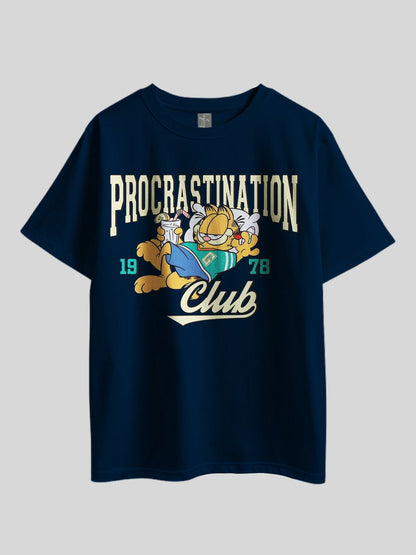 "Garfield PROCRASTINATION CLUB" Graphic Printed Drop Shoulder T-shirt Legacy Boutiques Bangladesh Legacy Boutiques Legacy Boutiques