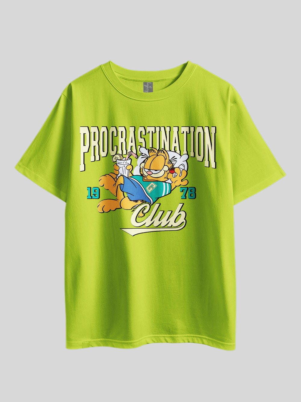 "Garfield PROCRASTINATION CLUB" Graphic Printed Drop Shoulder T-shirt Legacy Boutiques Bangladesh Legacy Boutiques Legacy Boutiques
