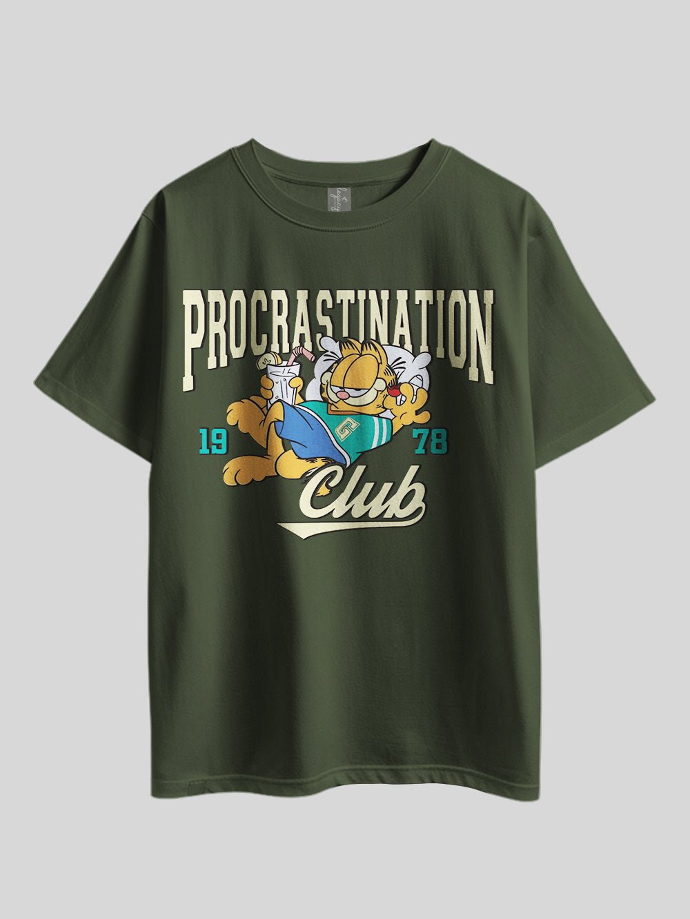 "Garfield PROCRASTINATION CLUB" Graphic Printed Drop Shoulder T-shirt Legacy Boutiques Bangladesh Legacy Boutiques Legacy Boutiques