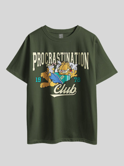 "Garfield PROCRASTINATION CLUB" Graphic Printed Drop Shoulder T-shirt Legacy Boutiques Bangladesh Legacy Boutiques Legacy Boutiques