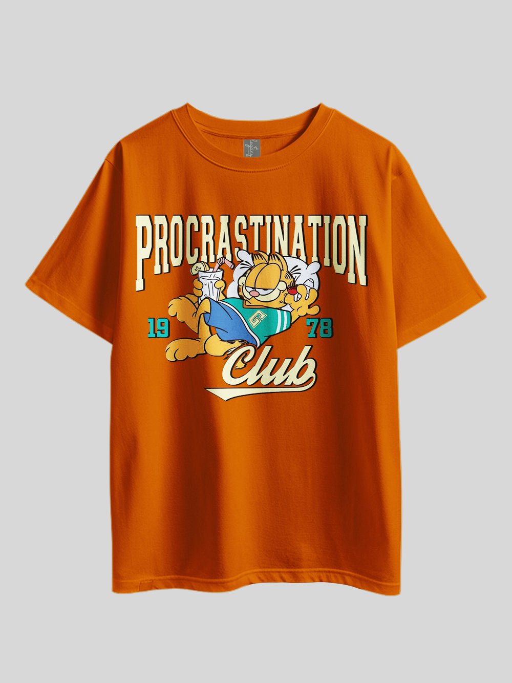 "Garfield PROCRASTINATION CLUB" Graphic Printed Drop Shoulder T-shirt Legacy Boutiques Bangladesh Legacy Boutiques Legacy Boutiques