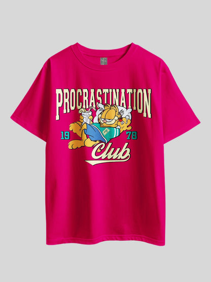 "Garfield PROCRASTINATION CLUB" Graphic Printed Drop Shoulder T-shirt Legacy Boutiques Bangladesh Legacy Boutiques Legacy Boutiques