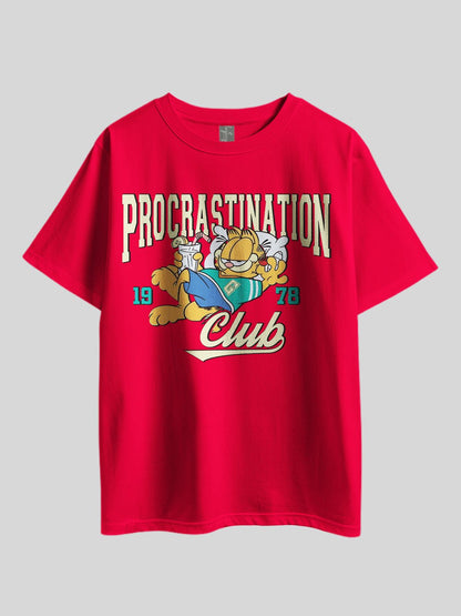 "Garfield PROCRASTINATION CLUB" Graphic Printed Drop Shoulder T-shirt Legacy Boutiques Bangladesh Legacy Boutiques Legacy Boutiques