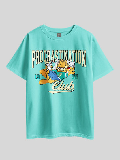 "Garfield PROCRASTINATION CLUB" Graphic Printed Drop Shoulder T-shirt Legacy Boutiques Bangladesh Legacy Boutiques Legacy Boutiques