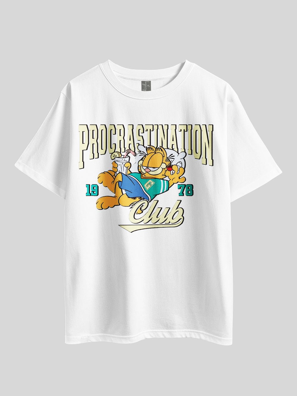 "Garfield PROCRASTINATION CLUB" Graphic Printed Drop Shoulder T-shirt Legacy Boutiques Bangladesh Legacy Boutiques Legacy Boutiques