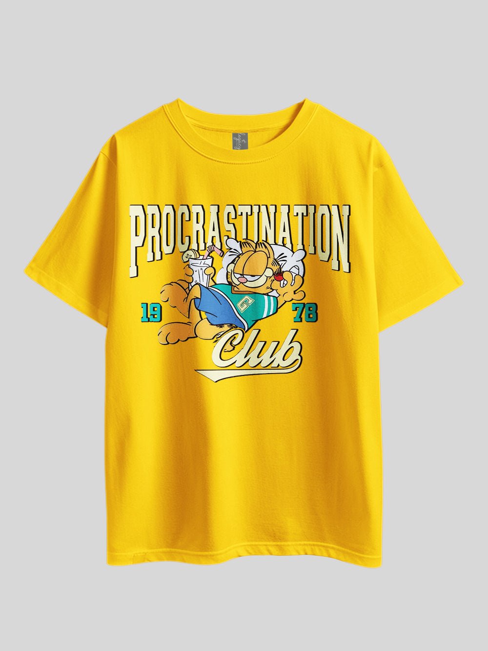 "Garfield PROCRASTINATION CLUB" Graphic Printed Drop Shoulder T-shirt Legacy Boutiques Bangladesh Legacy Boutiques Legacy Boutiques