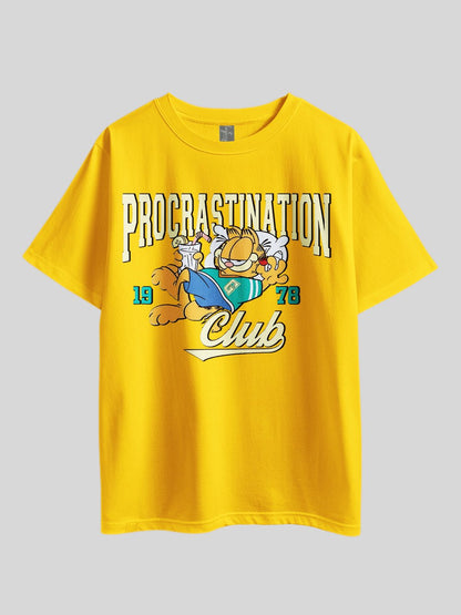 "Garfield PROCRASTINATION CLUB" Graphic Printed Drop Shoulder T-shirt Legacy Boutiques Bangladesh Legacy Boutiques Legacy Boutiques