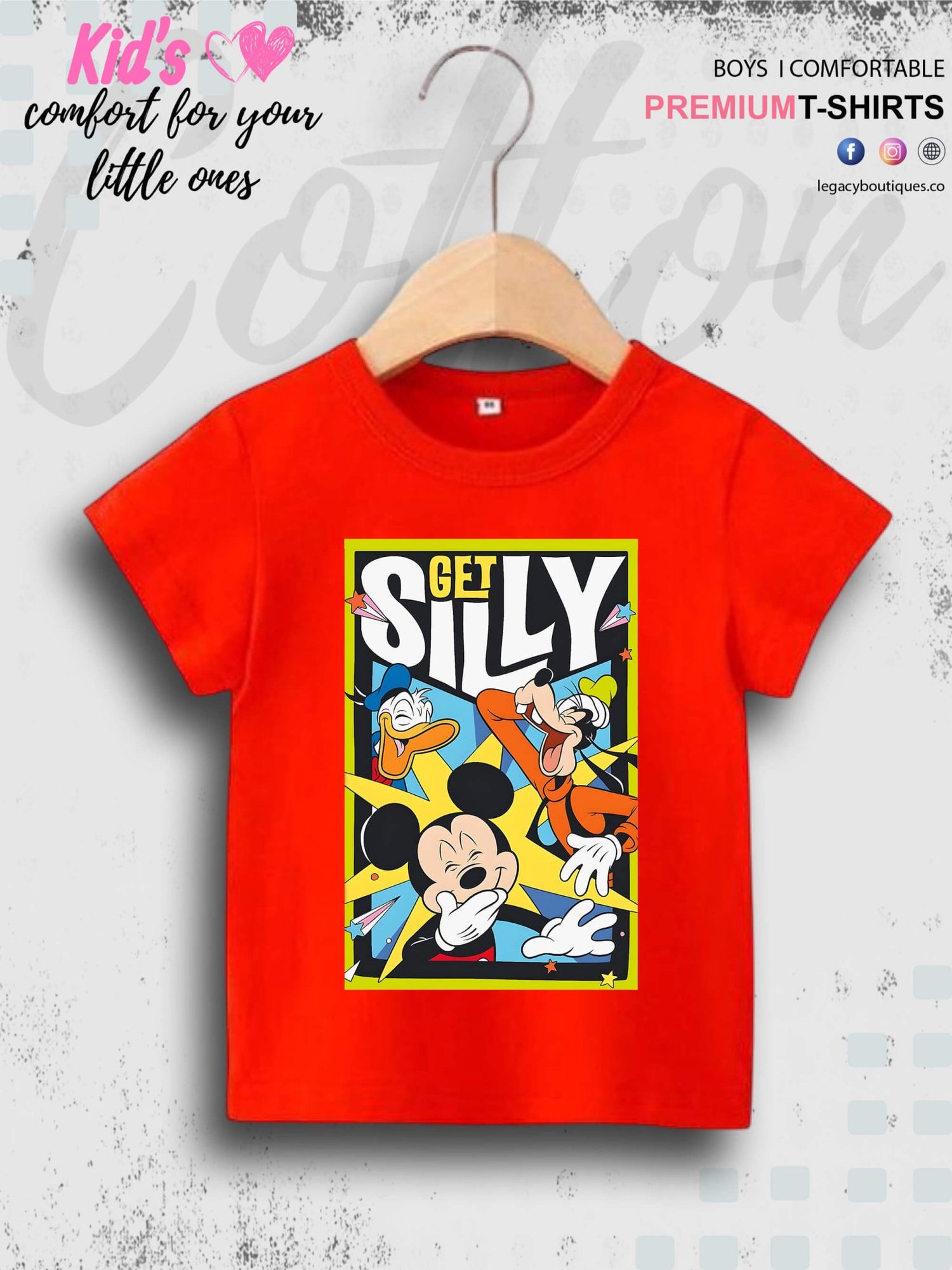 Get Silly With Mickey Printed Boys Summer Time Casual T-Shirt In Cheapest Price Only In Dhaka Legacy Boutiques Legacy Boutiques
