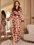 Giraffe Printed Satin Kimono Robe Legacy Boutiques Legacy Boutiques