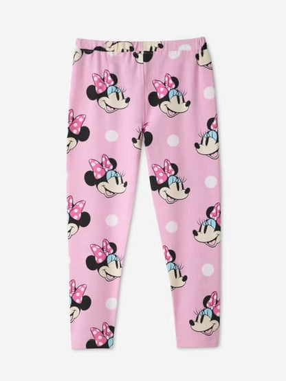 Girls Pink Minnie Mouse Polka Dot Leggings - Disney Inspired Kids Tights Legacy Boutiques Legacy Boutiques