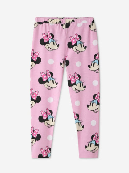 Girls Pink Minnie Mouse Polka Dot Leggings - Disney Inspired Kids Tights Legacy Boutiques Legacy Boutiques