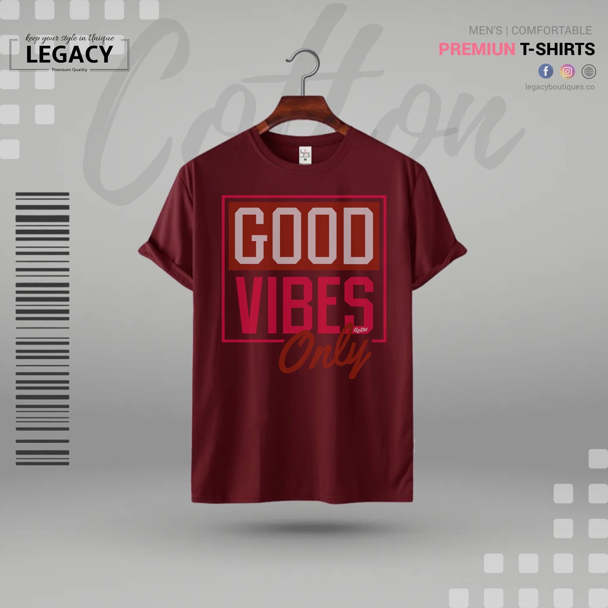 Good Vibes only Mens T Shirt For Man Legacy Boutiques Legacy Boutiques