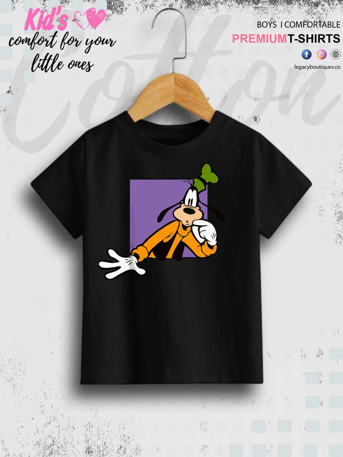 Goofy Dog Print 1 To 11 Year Boys Summer Time T-Shirt In Cheapest Price Only In Dhaka Legacy Boutiques Legacy Boutiques