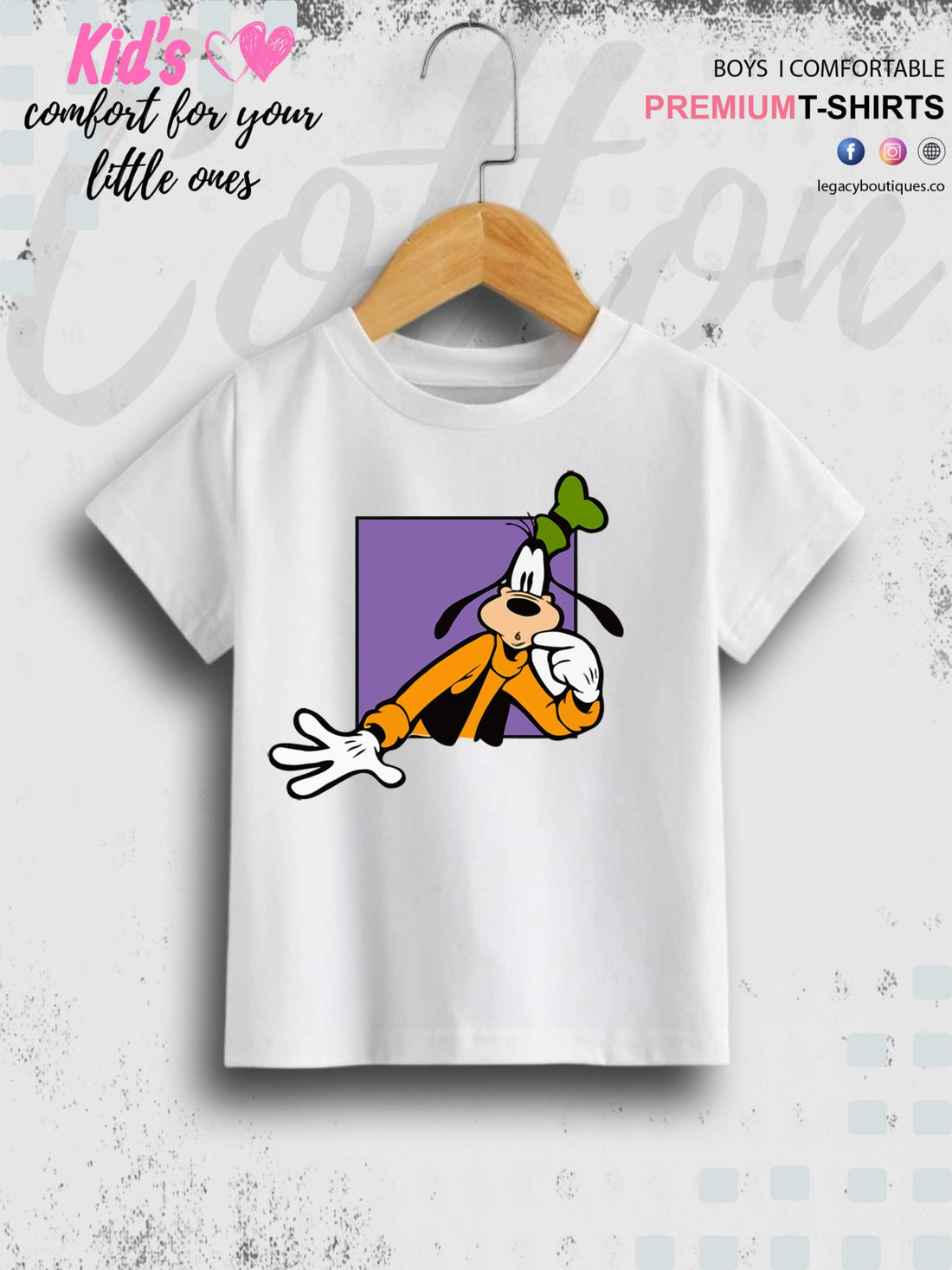 Goofy Dog Print 1 To 11 Year Boys Summer Time T-Shirt In Cheapest Price Only In Dhaka Legacy Boutiques Legacy Boutiques