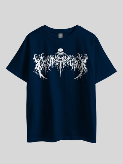 GOTHIC LETTER &amp; SKULL" Printed Drop Shoulder T-shirt Legacy Boutiques Bangladesh Legacy Boutiques Legacy Boutiques