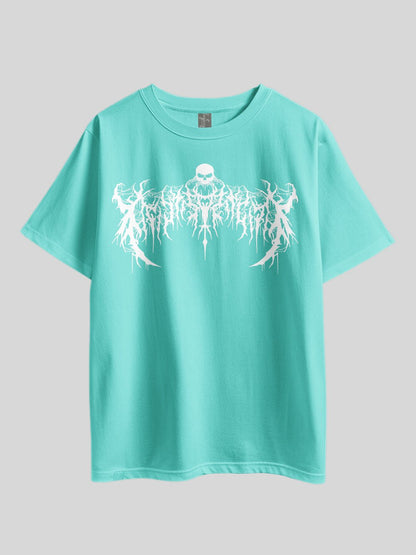 GOTHIC LETTER &amp; SKULL" Printed Drop Shoulder T-shirt Legacy Boutiques Bangladesh Legacy Boutiques Legacy Boutiques