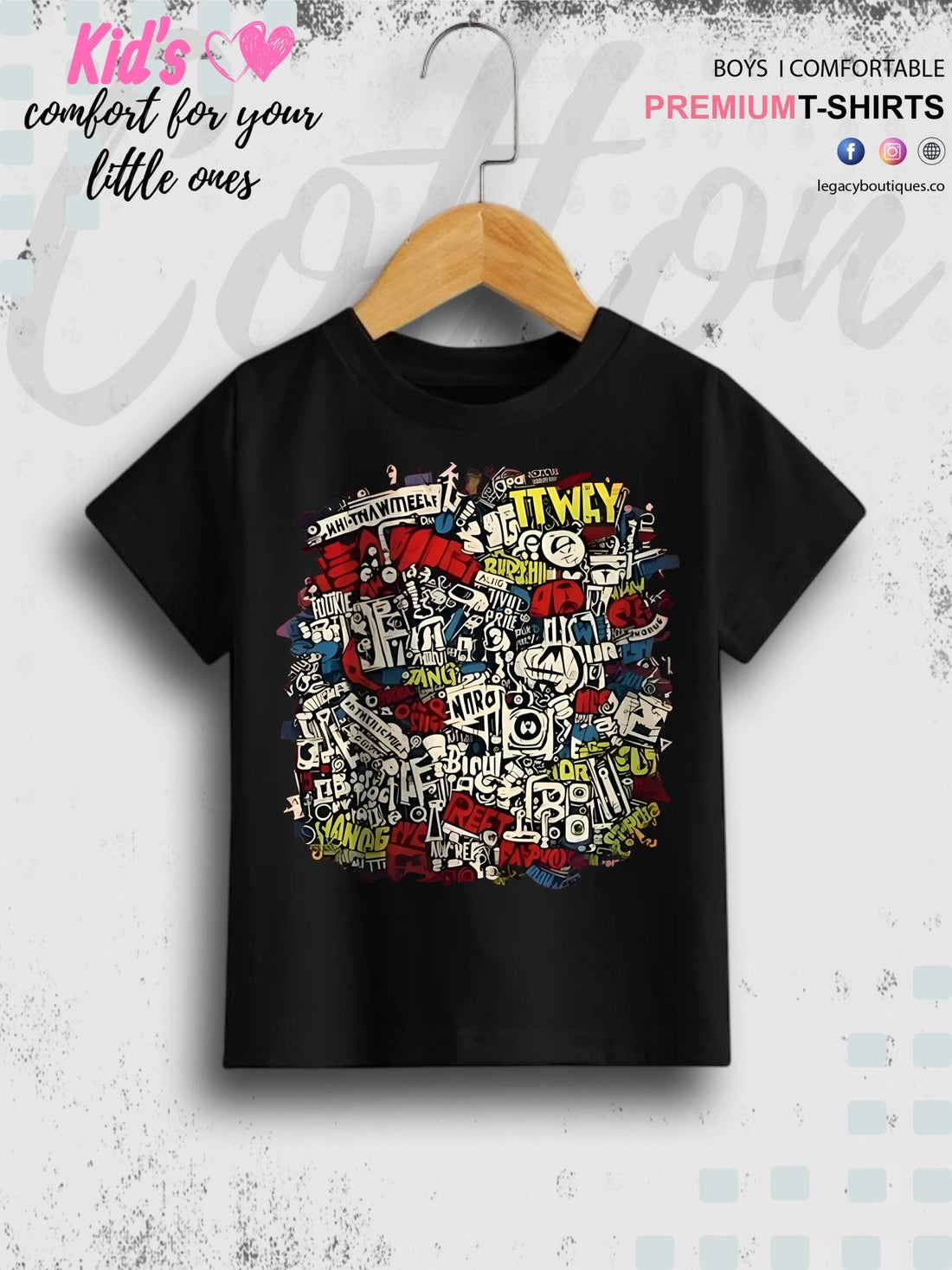 Graffiti Art Print Boys &amp; Kids T-Shirt Legacy Boutiques Legacy Boutiques