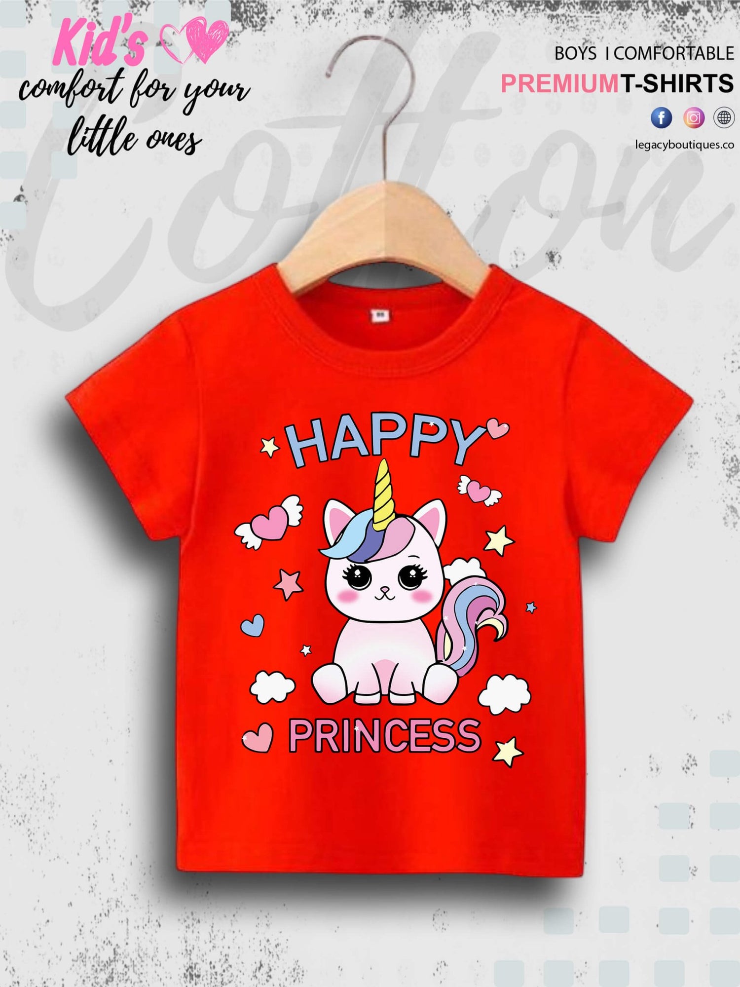 Happy Unicorn Printed 1 To 11 Year Girls Summer Time T-Shirt In Cheapest Price Only In Dhaka Legacy Boutiques Legacy Boutiques