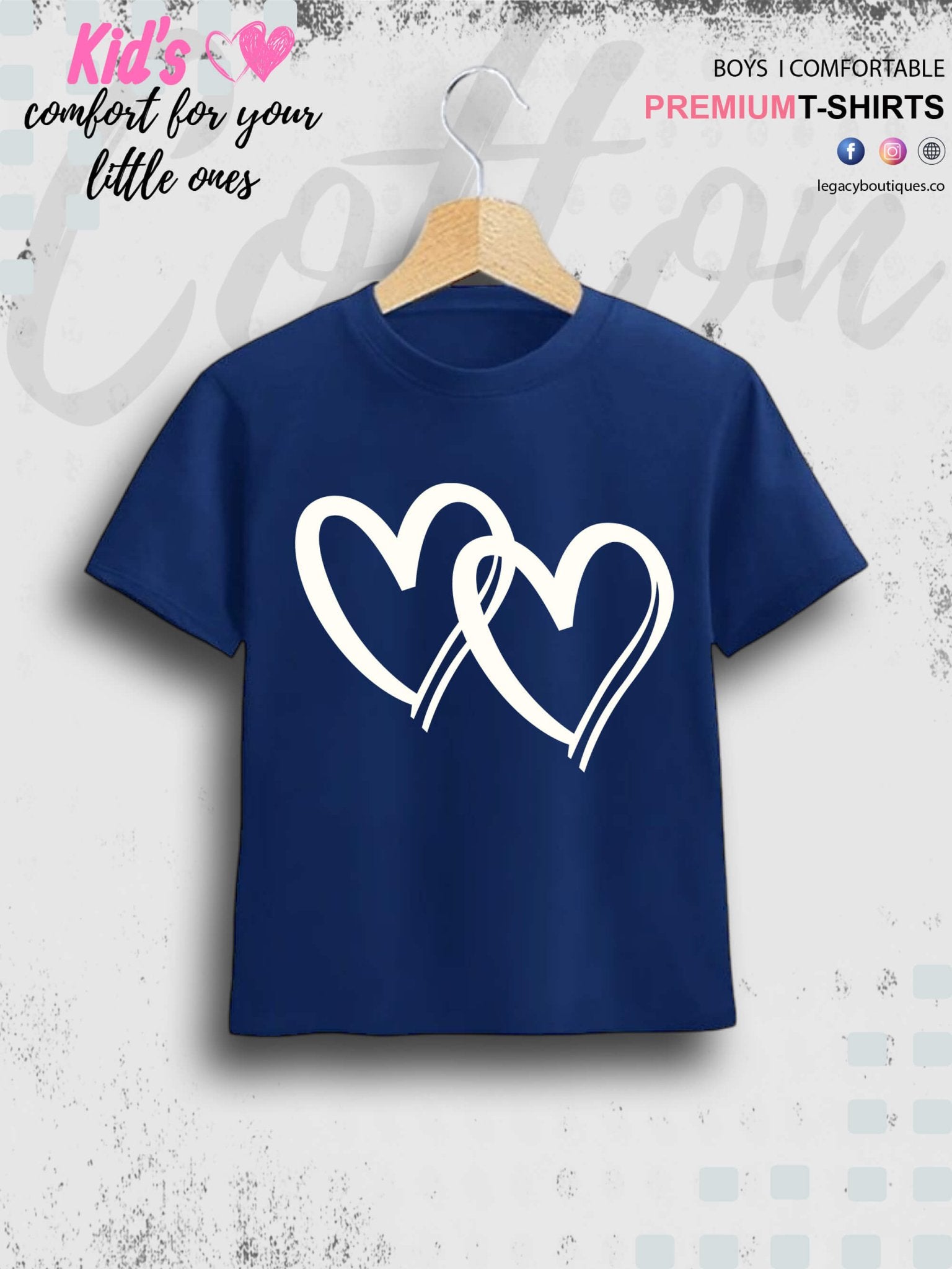 Hearts Printed Kids Girls T-Shirt In Best Price Best Quality Only In BD Legacy Boutiques Legacy Boutiques