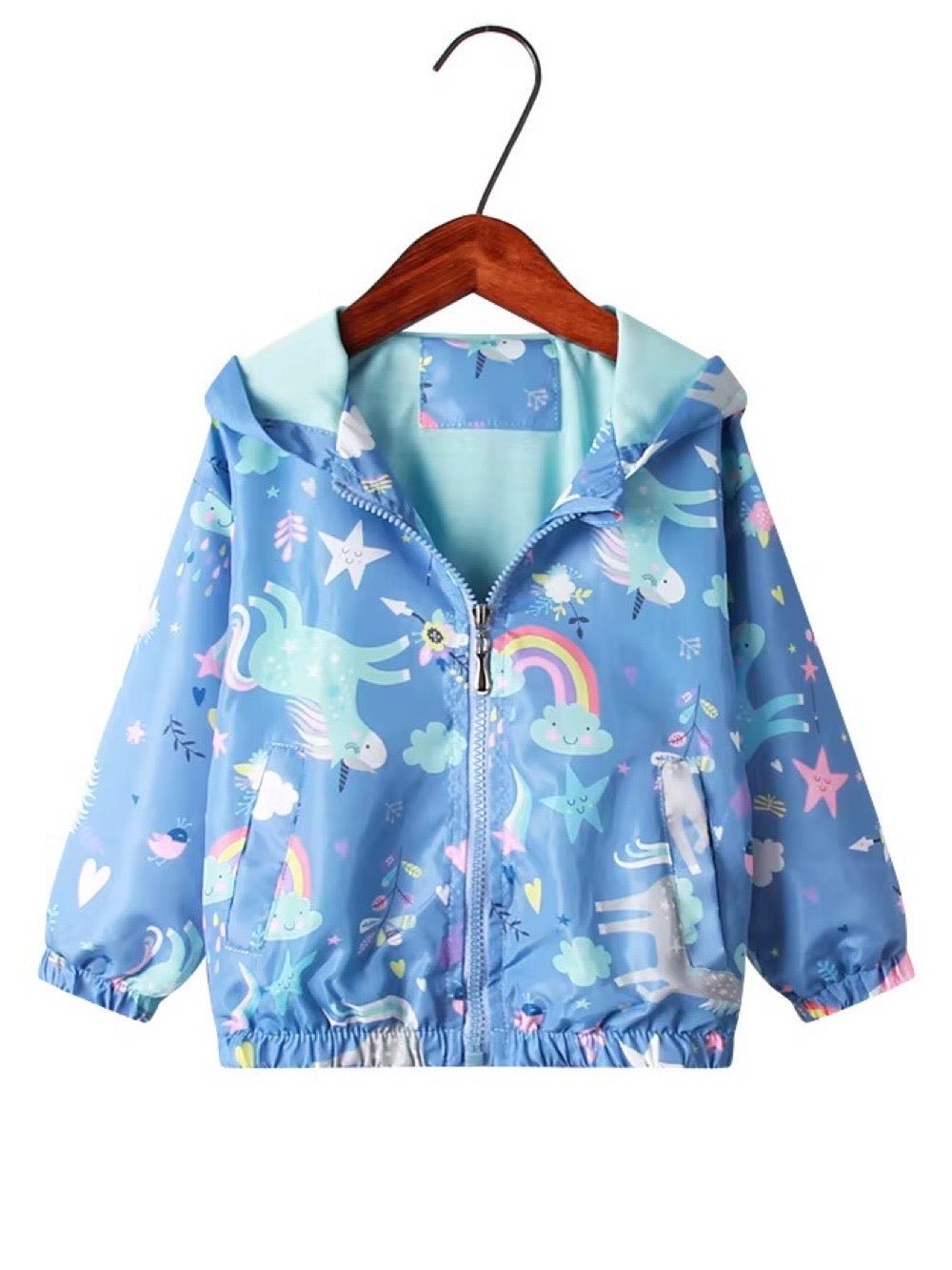 Hot sale kids long sleeve zipper cartoon pattern print windproof jacket toddler baby girl quality custom waterproof fabric coat Legacy Boutiques Legacy Boutiques