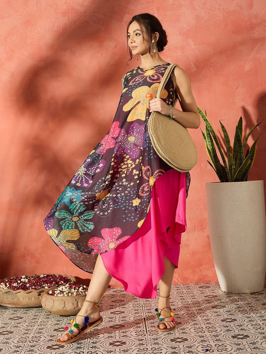 InWeave black floral asymmetrical dress Legacy Boutiques Legacy Boutiques