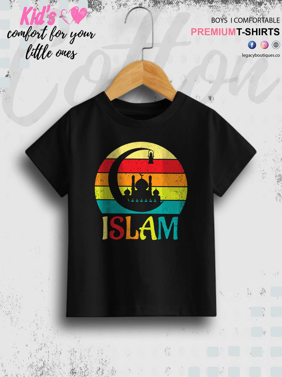 Islam Is Peace Printed Casual 1 To 11 Years Kids Boys Islamic T-Shirt In Lowest Price Only In Dhaka Legacy Boutiques Legacy Boutiques