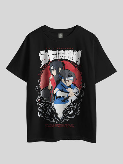 "ITACHI AND SASUKE: NARUTO" Printed Drop Shoulder T-shirt Legacy Boutiques Dhaka Legacy Boutiques Legacy Boutiques