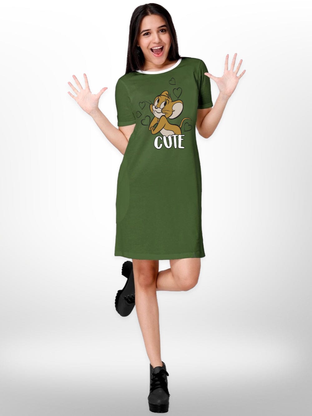 Jerry Love Printed Girls Long T-shirt For Women&