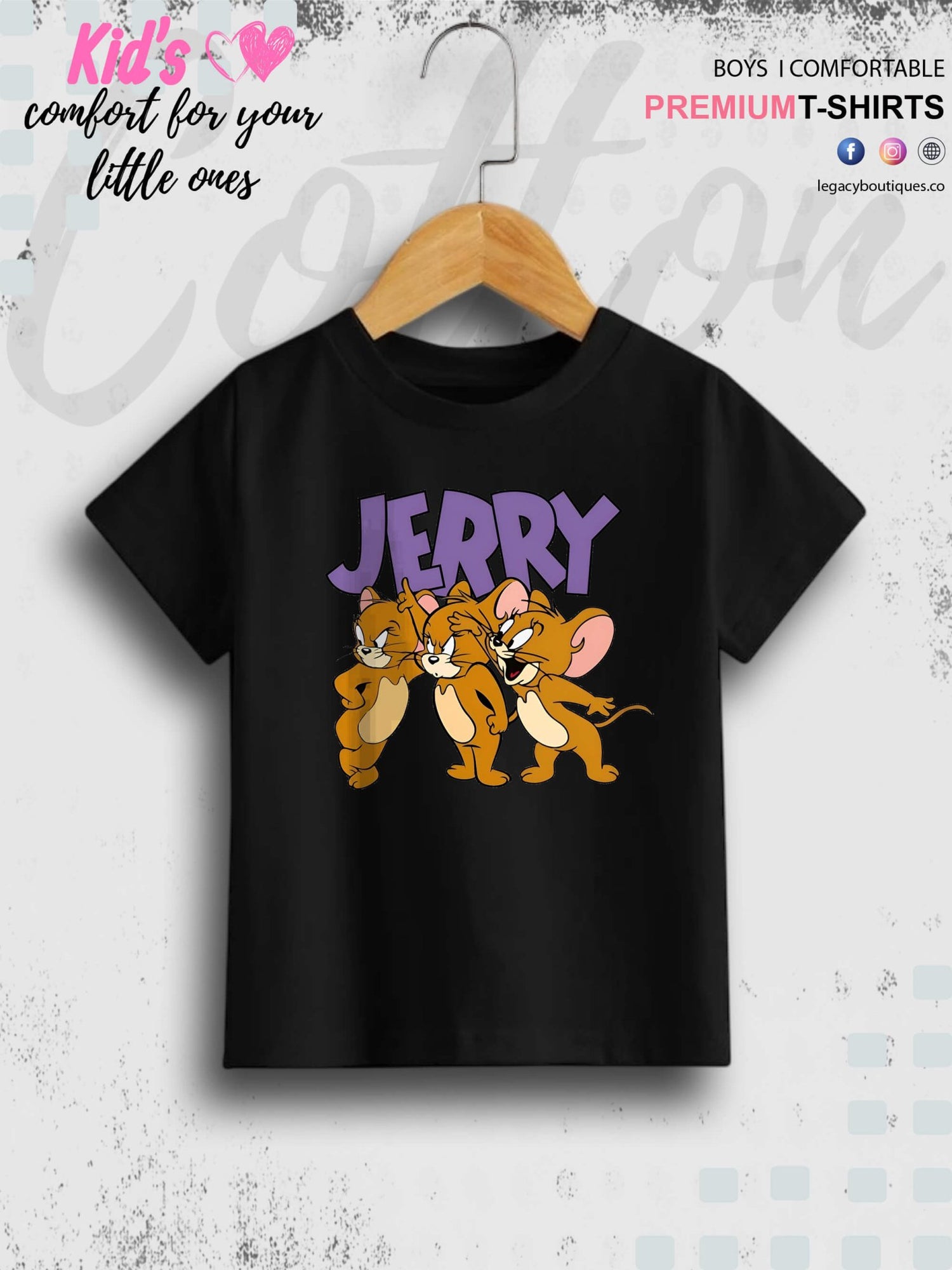Jerry Printed Premium Quality T-Shirt For Baby Girls In Cheapest Price Only In BD Legacy Boutiques Legacy Boutiques