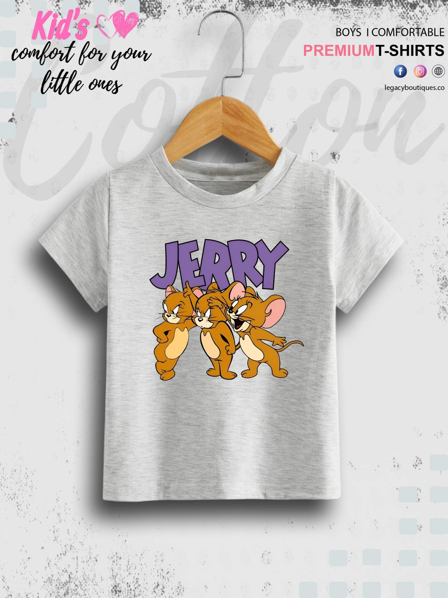 Jerry Printed Premium Quality T-Shirt For Baby Girls In Cheapest Price Only In BD Legacy Boutiques Legacy Boutiques