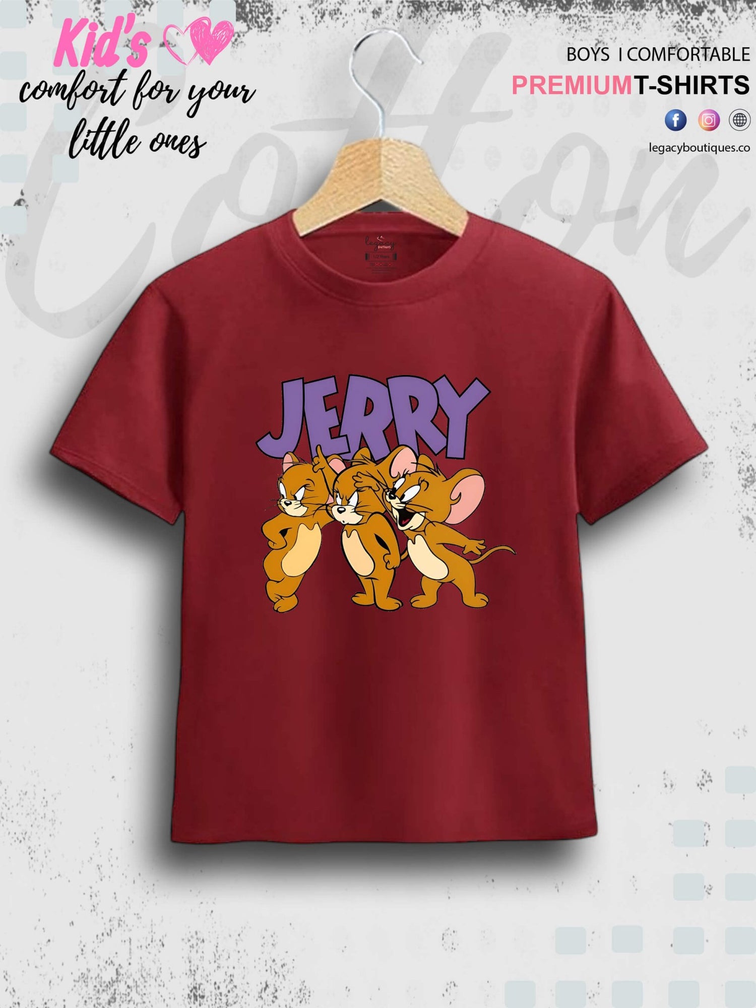 Jerry Printed Premium Quality T-Shirt For Baby Girls In Cheapest Price Only In BD Legacy Boutiques Legacy Boutiques