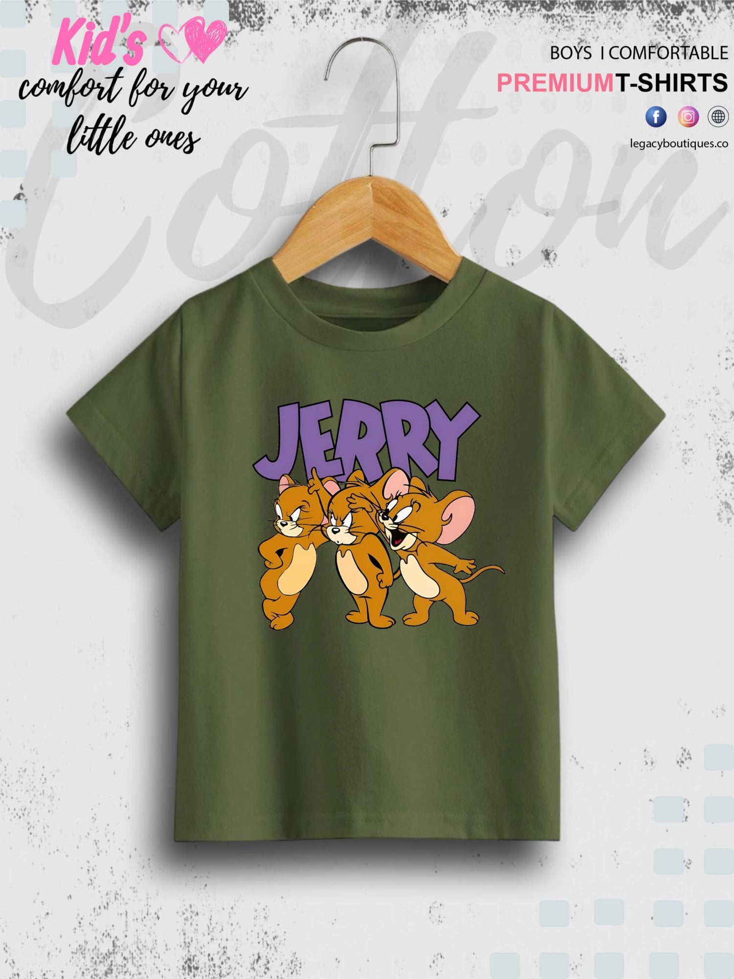 Jerry Printed Premium Quality T-Shirt For Baby Girls In Cheapest Price Only In BD Legacy Boutiques Legacy Boutiques
