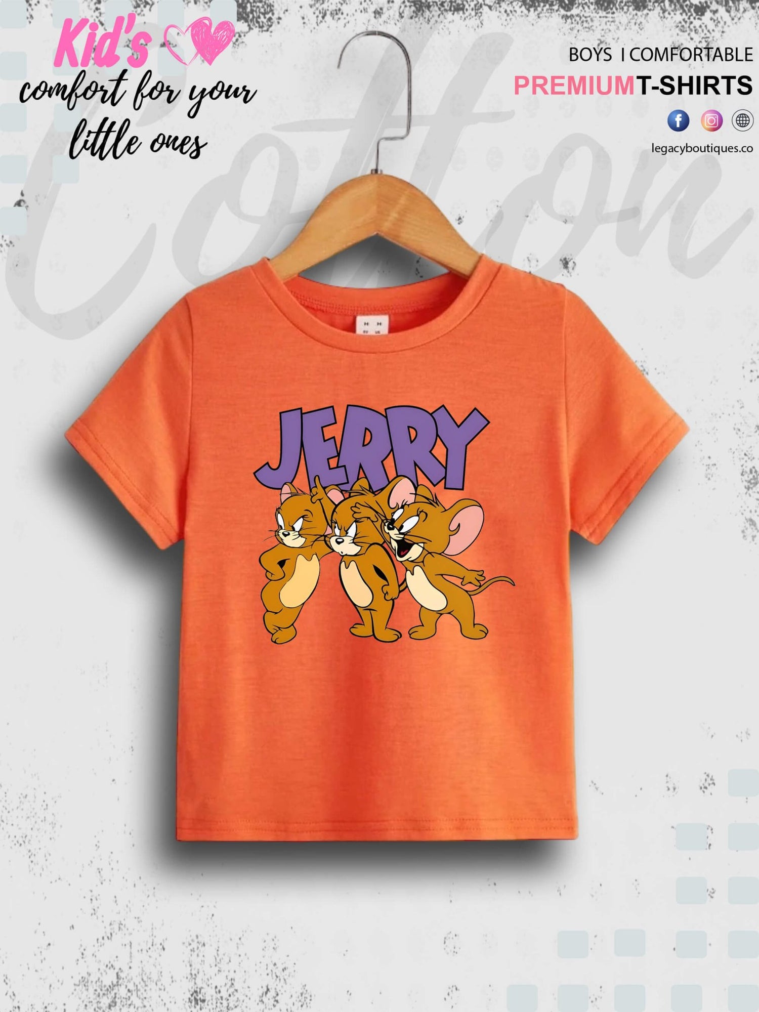 Jerry Printed Premium Quality T-Shirt For Baby Girls In Cheapest Price Only In BD Legacy Boutiques Legacy Boutiques
