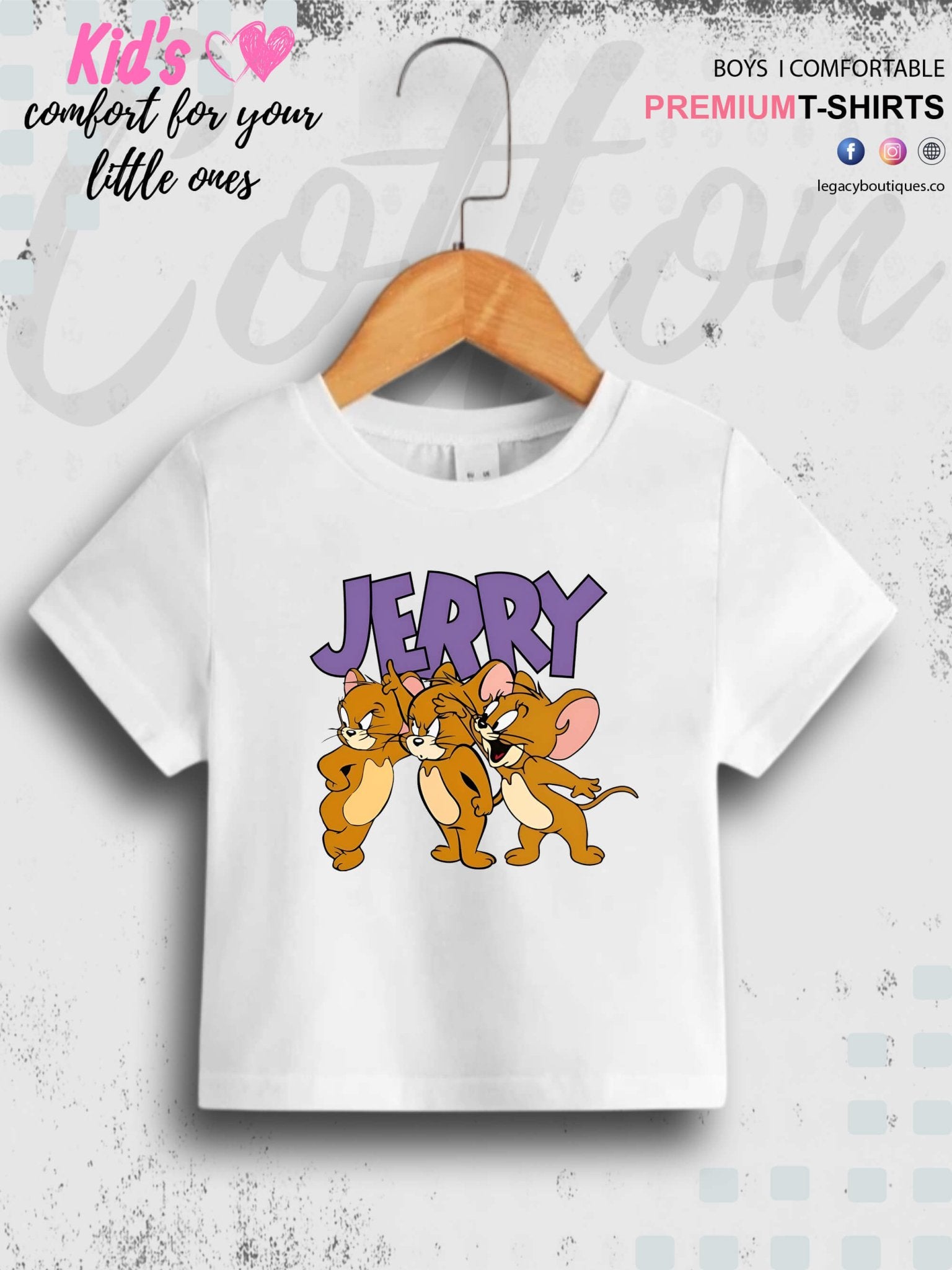 Jerry Printed Premium Quality T-Shirt For Baby Girls In Cheapest Price Only In BD Legacy Boutiques Legacy Boutiques