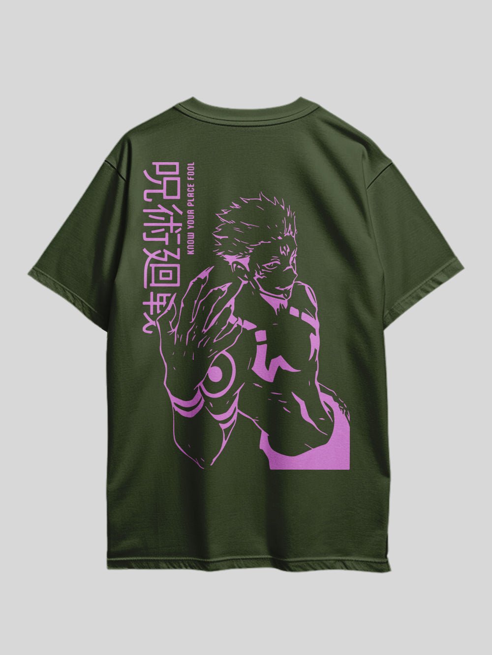 JUJUTSU KAISEN KNOW YOUR PLACE FOOL Anime Theme Graphic Printed Drop Shoulder T-shirt Legacy Boutiques Dhaka Legacy Boutiques Legacy Boutiques