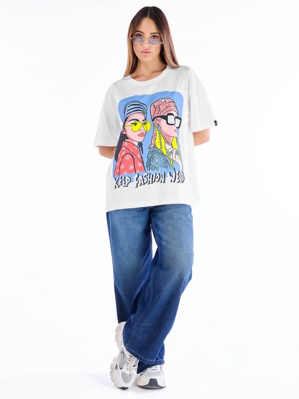 Keep Fashion Weird Printed High Quality Womens Drop Shoulder Tee Legacy Boutiques Dhaka Legacy Boutiques Legacy Boutiques