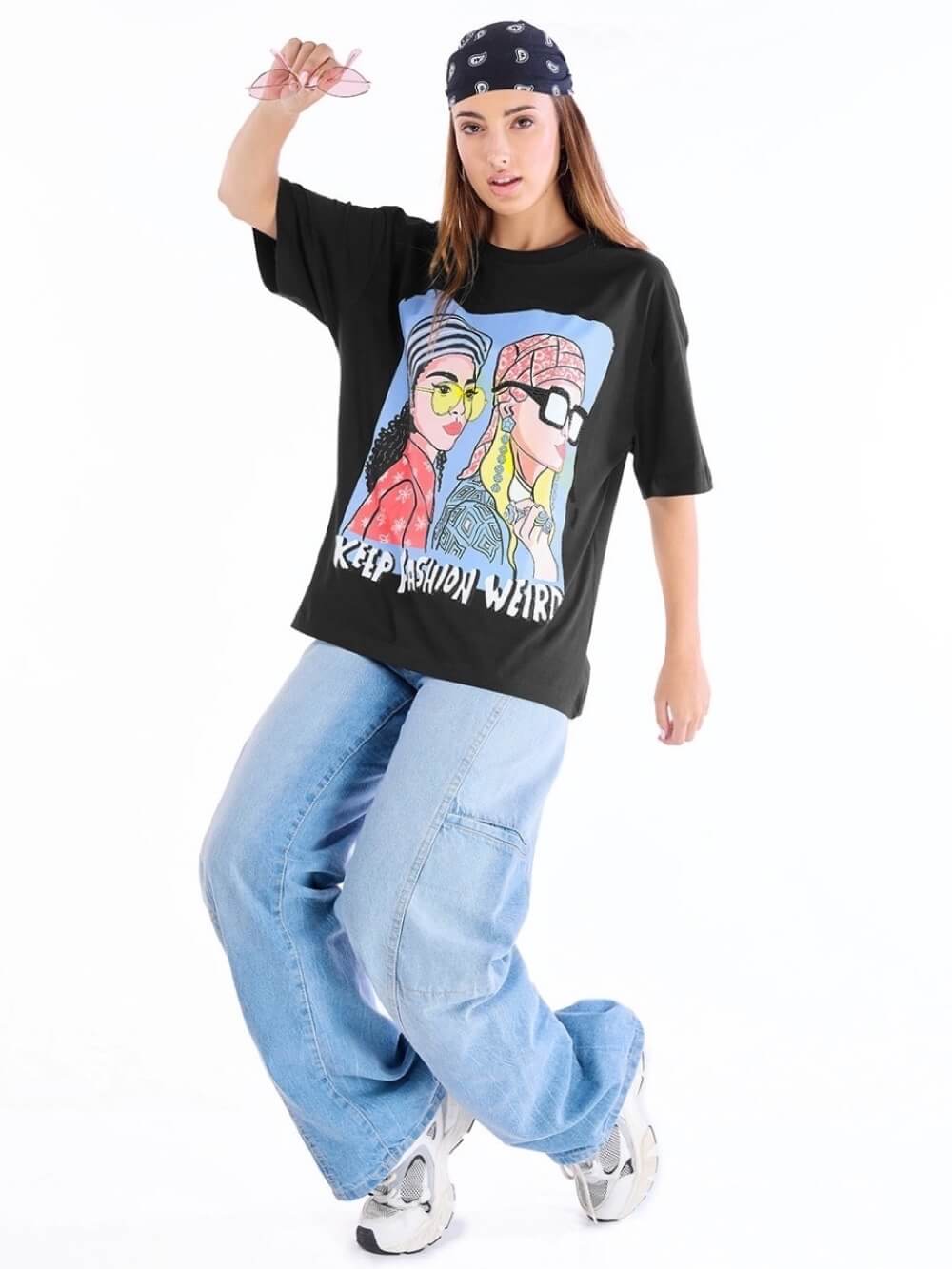 Keep Fashion Weird Printed High Quality Womens Drop Shoulder Tee Legacy Boutiques Dhaka Legacy Boutiques Legacy Boutiques