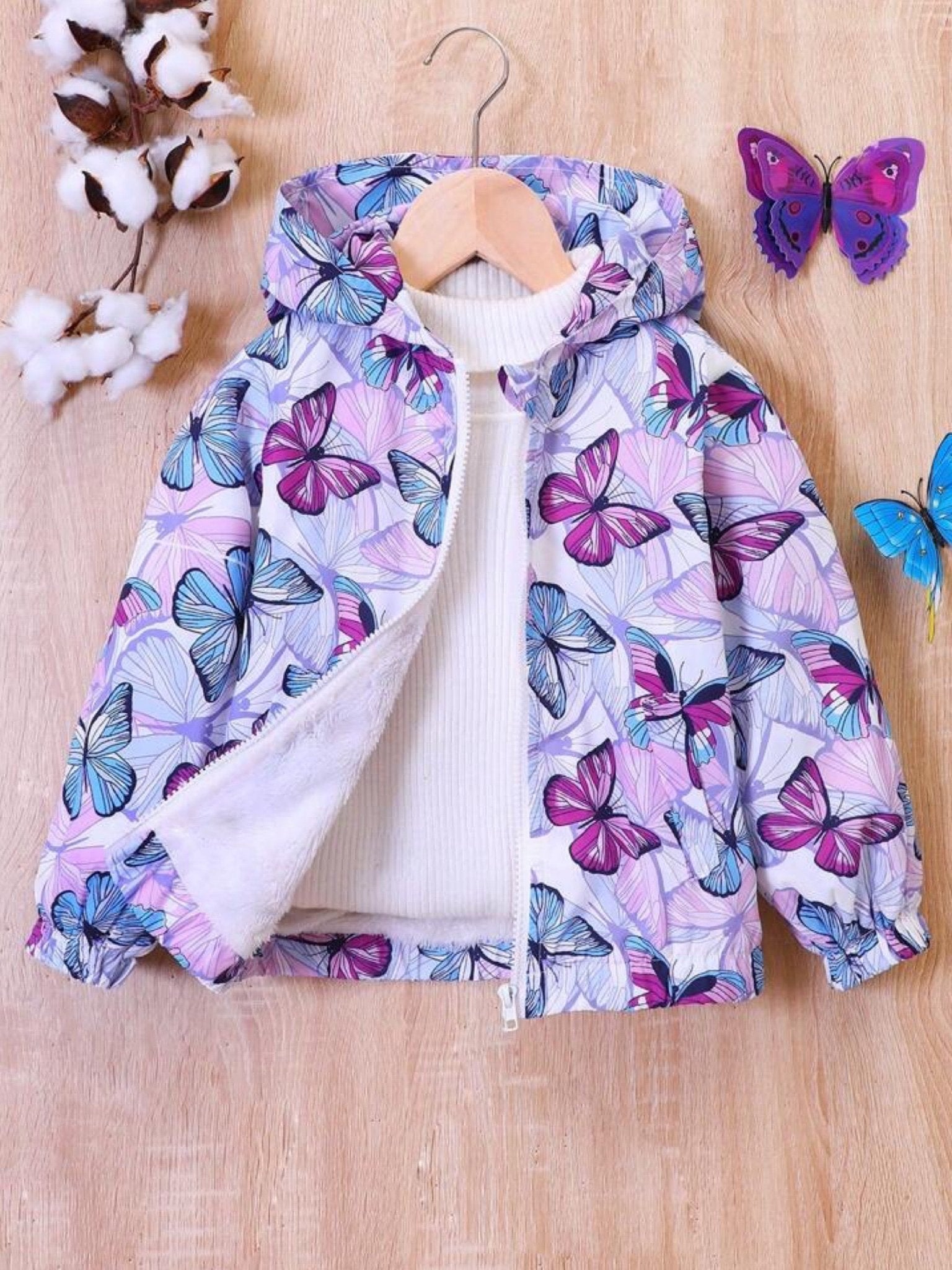 Kids butterfly printed hooded jacket Legacy Boutiques Legacy Boutiques