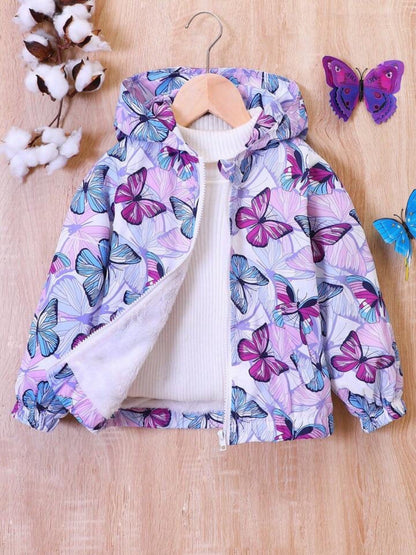 Kids butterfly printed hooded jacket Legacy Boutiques Legacy Boutiques