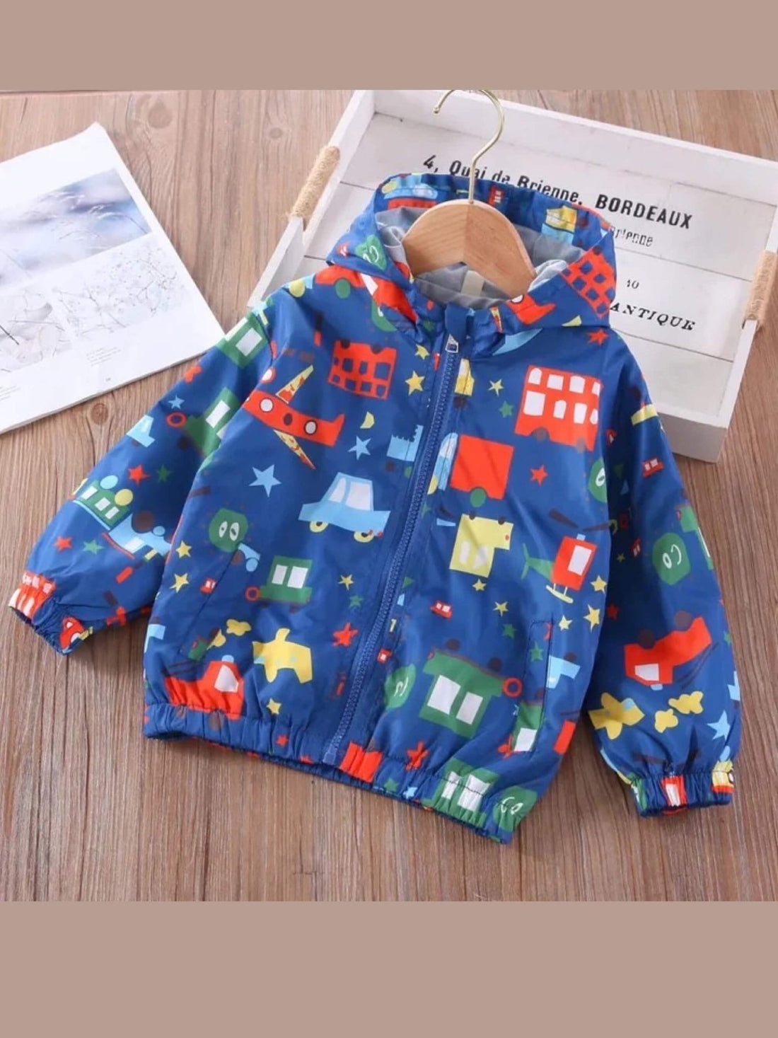 Kids cartoon vehicle print zipper jacket Legacy Boutiques Legacy Boutiques