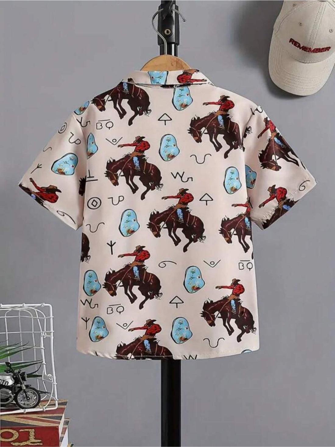 Kids Cowboy Print Shirt – Stylish Short Sleeve Casual Wear Legacy Boutiques Legacy Boutiques