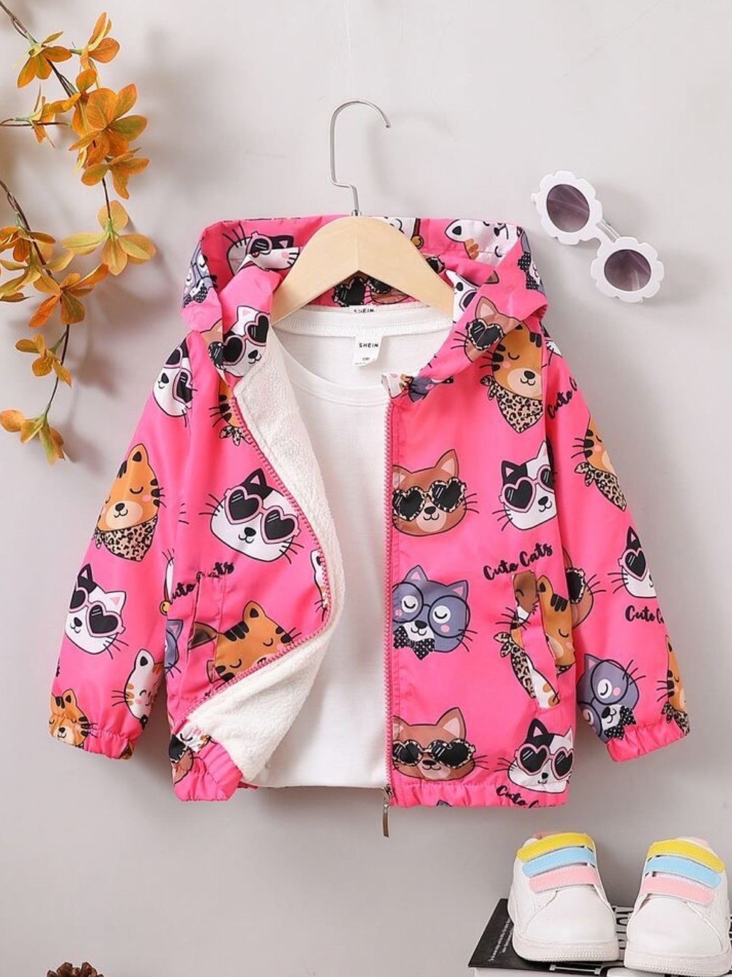 kids Cute Cat printed zipper jacket Legacy Boutiques Legacy Boutiques