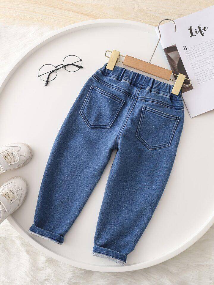 Kids denim full pants elastic waist Legacy Boutiques Legacy Boutiques