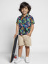 Kids Electric Abstract Patterned Short Sleeve Casual Button - Down Shirt Legacy Boutiques Legacy Boutiques