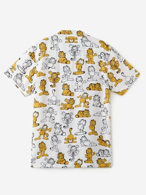 Kids Garfield the Cat All - Over Expression Print Short Sleeve Cuban Shirt Legacy Boutiques Legacy Boutiques