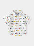 Kids Modern Cabin & Bear Print Short Sleeve Shirt - White Graphic Button - Up Legacy Boutiques Legacy Boutiques