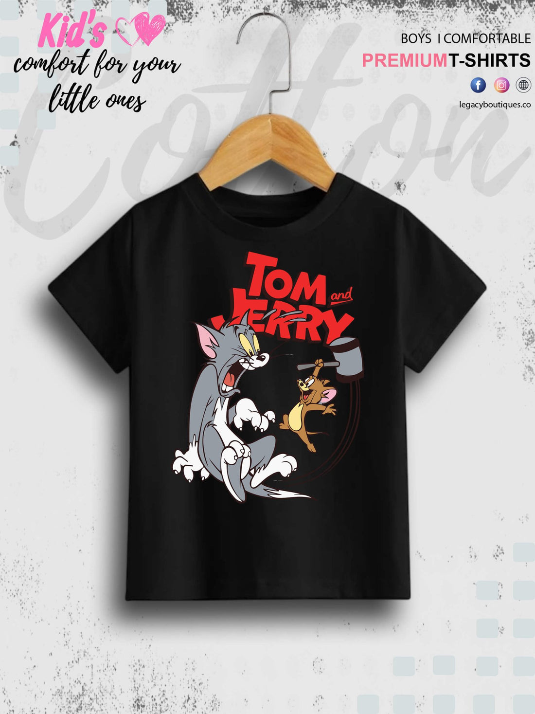 Kids Tom And Jerry Print 1 To 11 Year Boys Summer Time T-Shirt In Cheapest Price Only In Chittagong Legacy Boutiques Legacy Boutiques