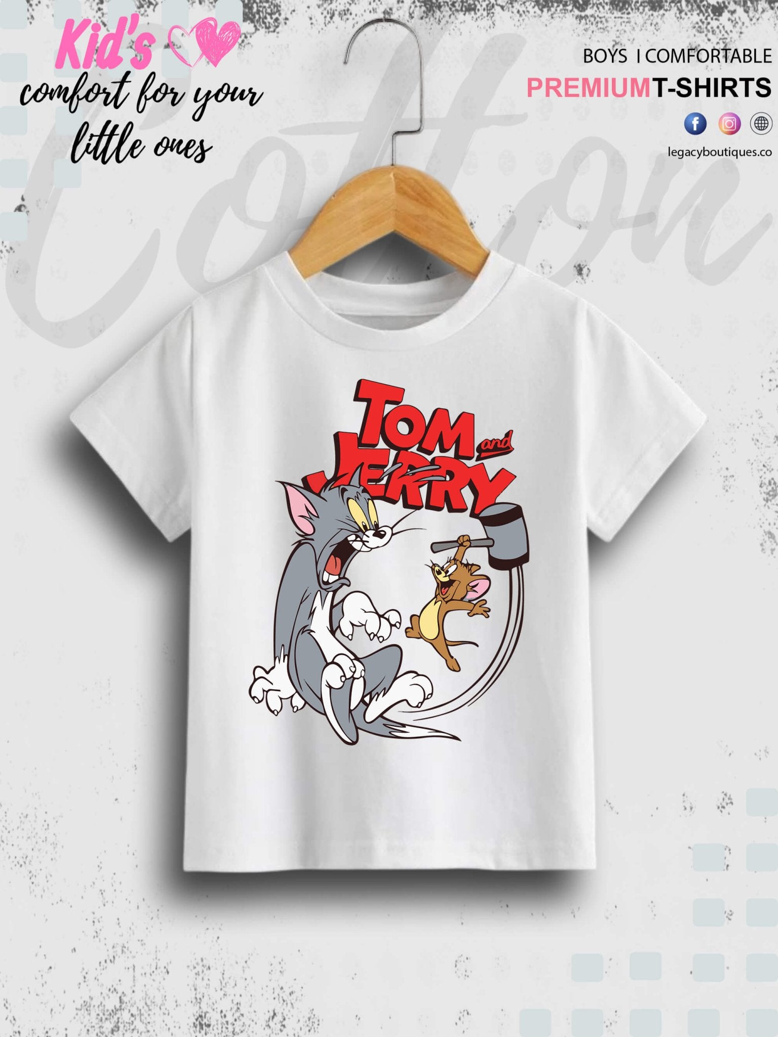 Kids Tom And Jerry Print 1 To 11 Year Boys Summer Time T-Shirt In Cheapest Price Only In Chittagong Legacy Boutiques Legacy Boutiques