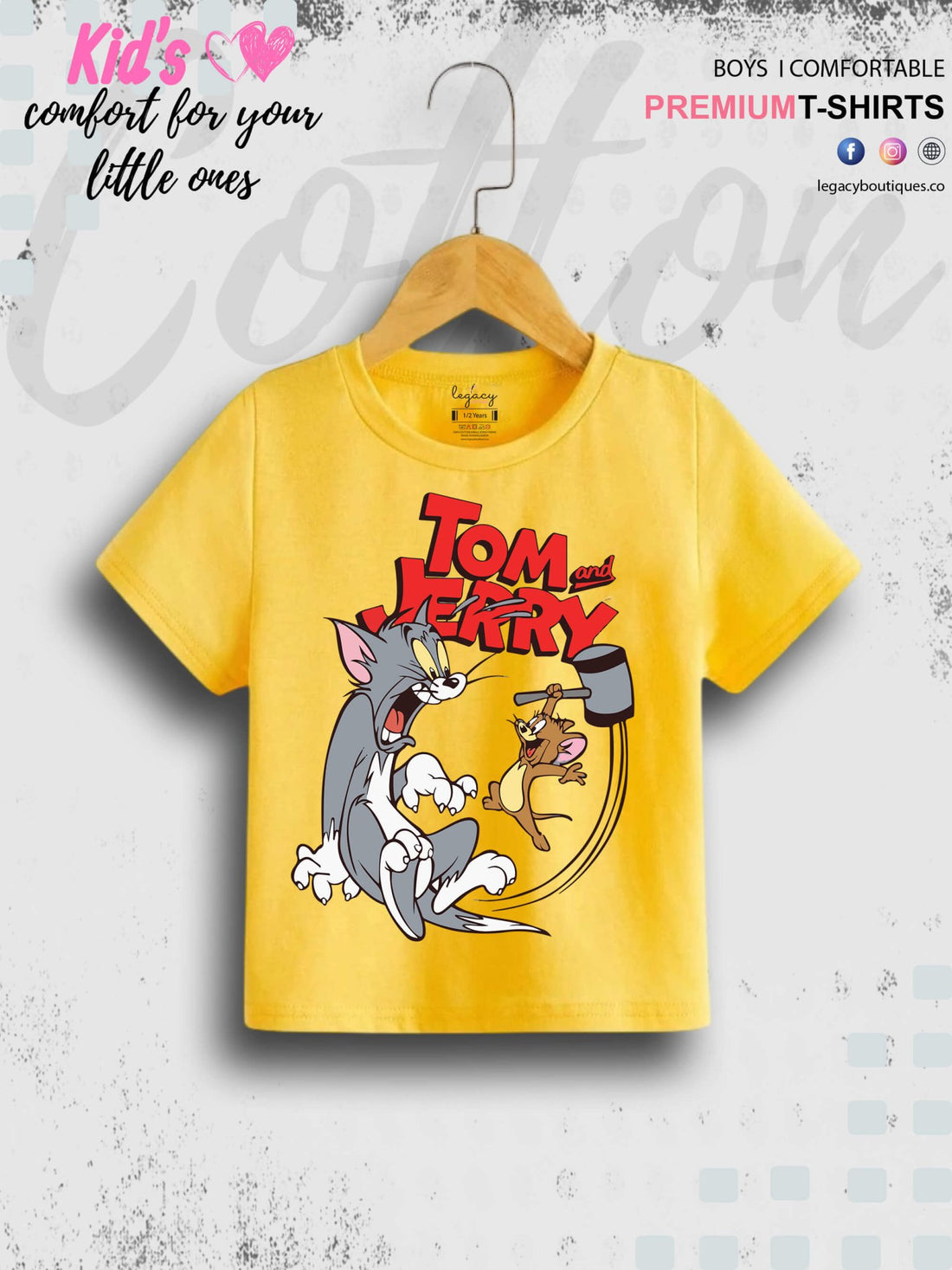 Kids Tom And Jerry Print 1 To 11 Year Boys Summer Time T-Shirt In Cheapest Price Only In Chittagong Legacy Boutiques Legacy Boutiques
