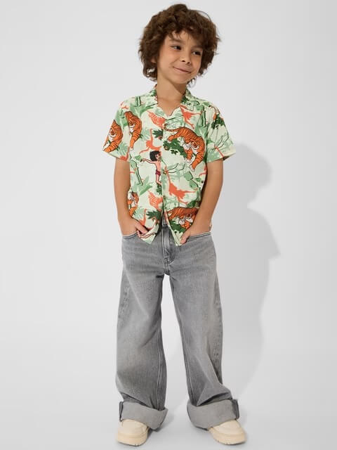 Kids Tropical Jungle Book Story Print Short Sleeve Resort Shirt Legacy Boutiques Legacy Boutiques